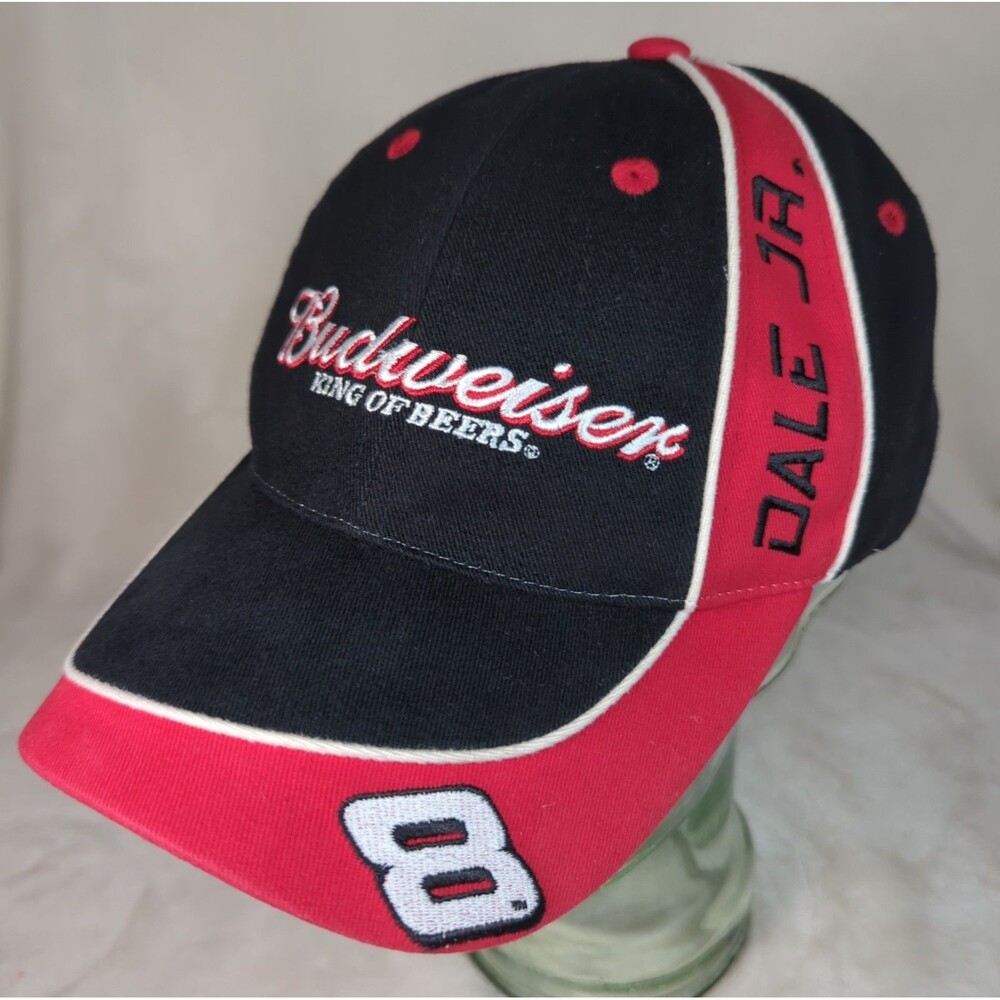 Dale Earnhardt Jr #8 Hat Budweiser King of Beers Nascar Black/Red Vintage Cap
